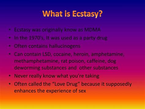 ecstasy meaning sexually.